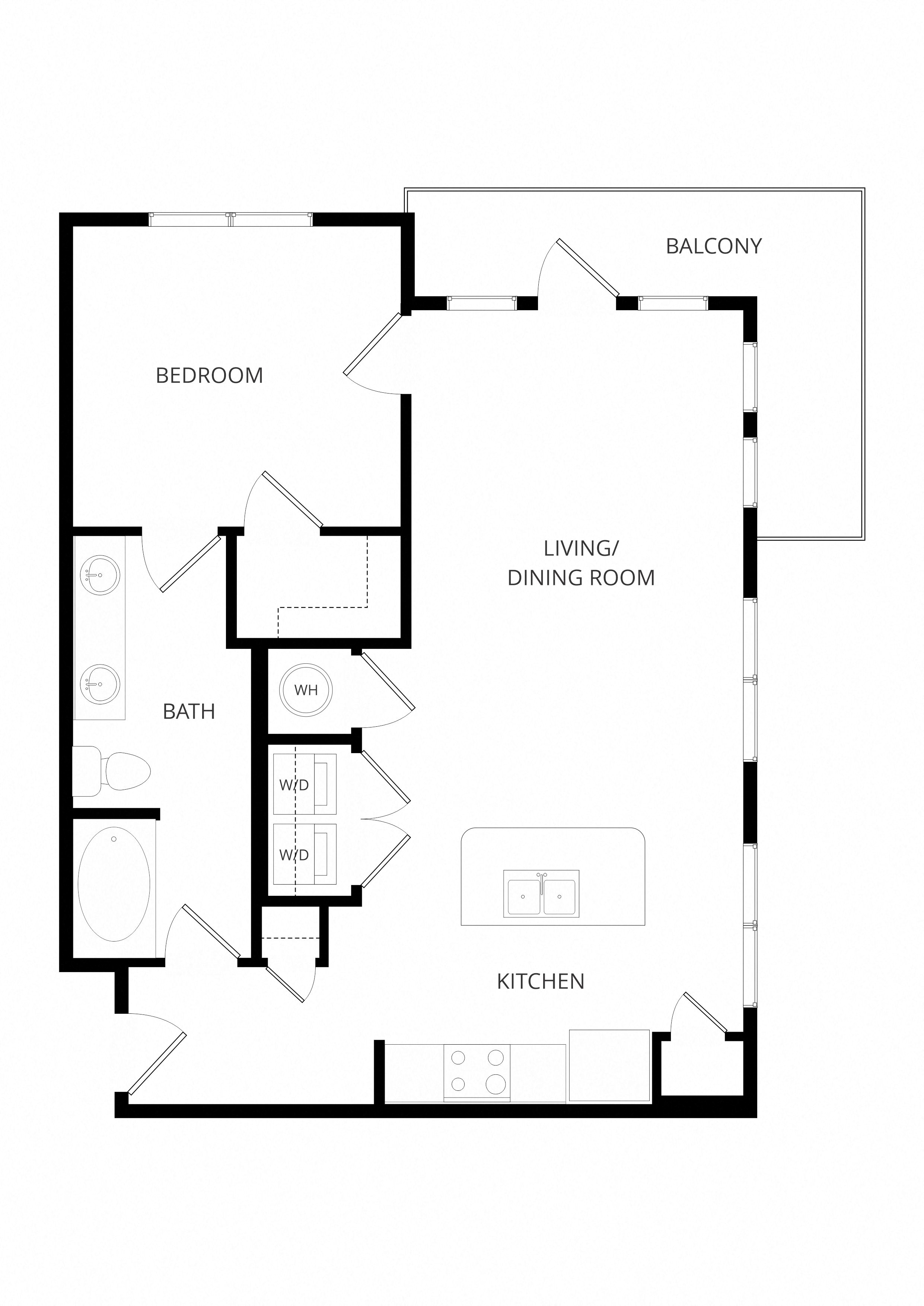 A6_OneBedroom floor plan